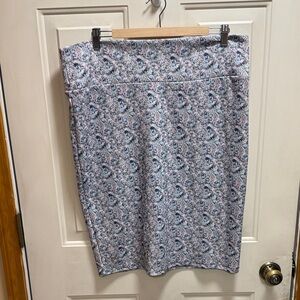 LulaRoe Paisley Floral Print Bodycon Pencil Skirt size 2XL
